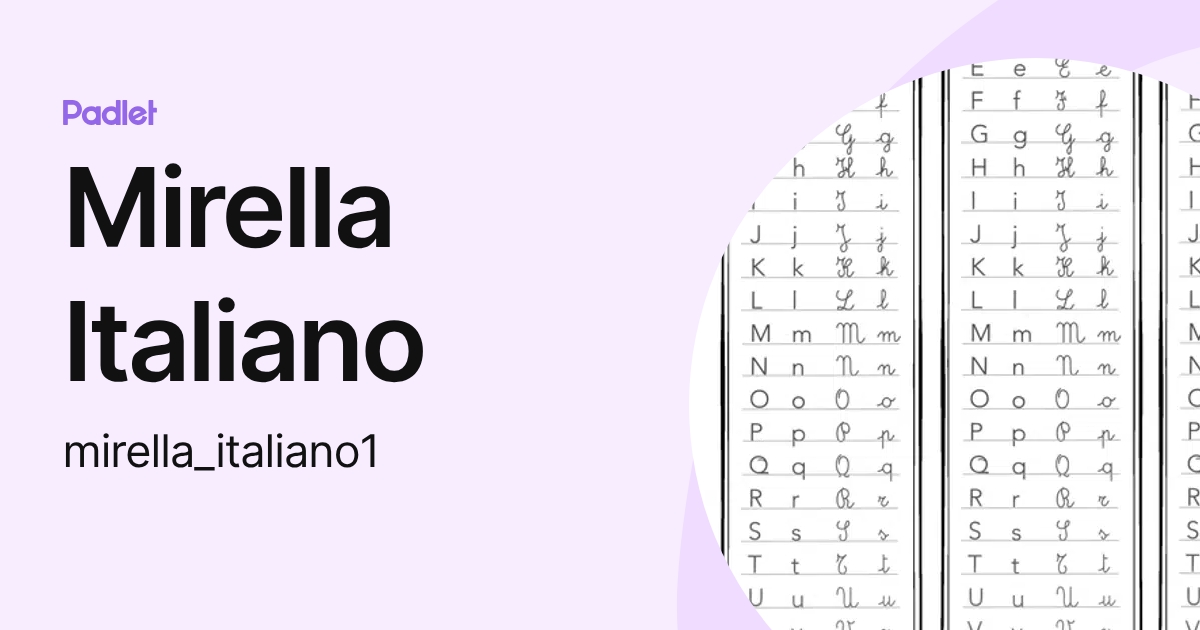 Profilo Mirella Italiano (mirella_italiano1) | Padlet