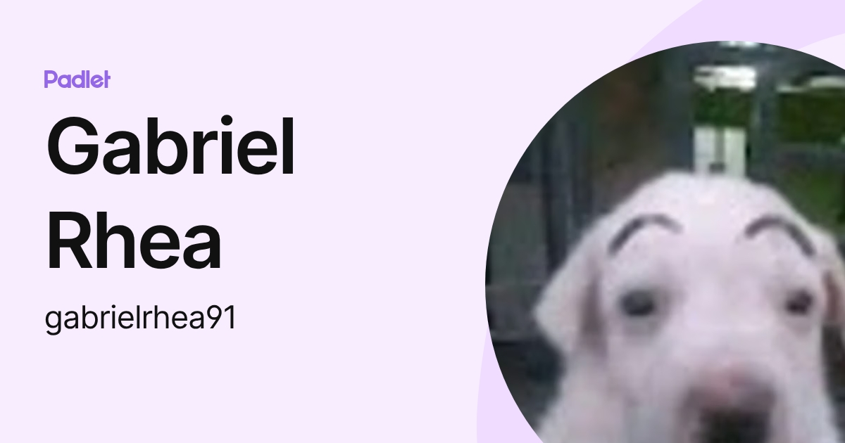 Gabriel Rhea (gabrielrhea91) profile | Padlet