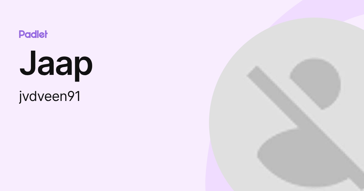 Jaap (jvdveen91) profile | Padlet