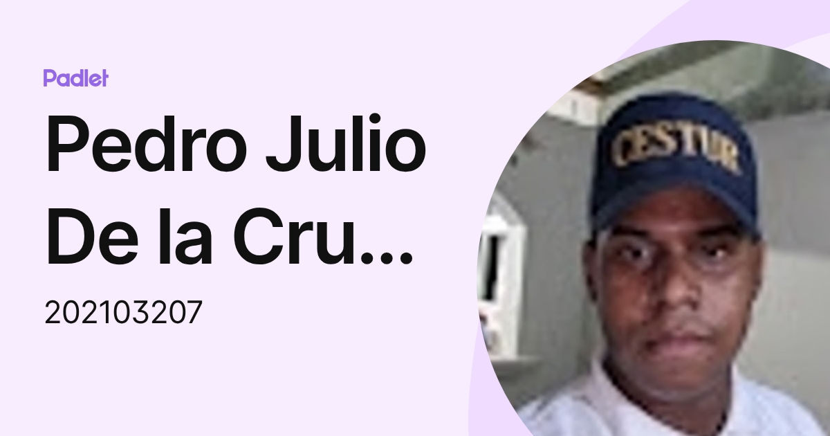 Pedro Julio De la Cruz Peña (202103207) profile | Padlet