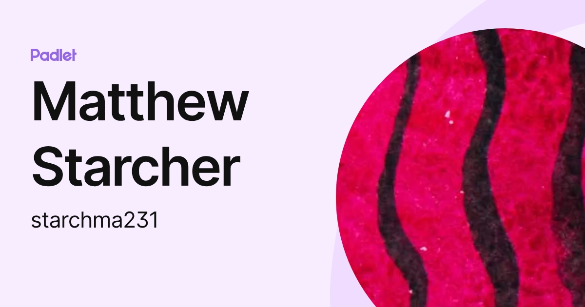 Matthew Starcher (starchma231) profile | Padlet