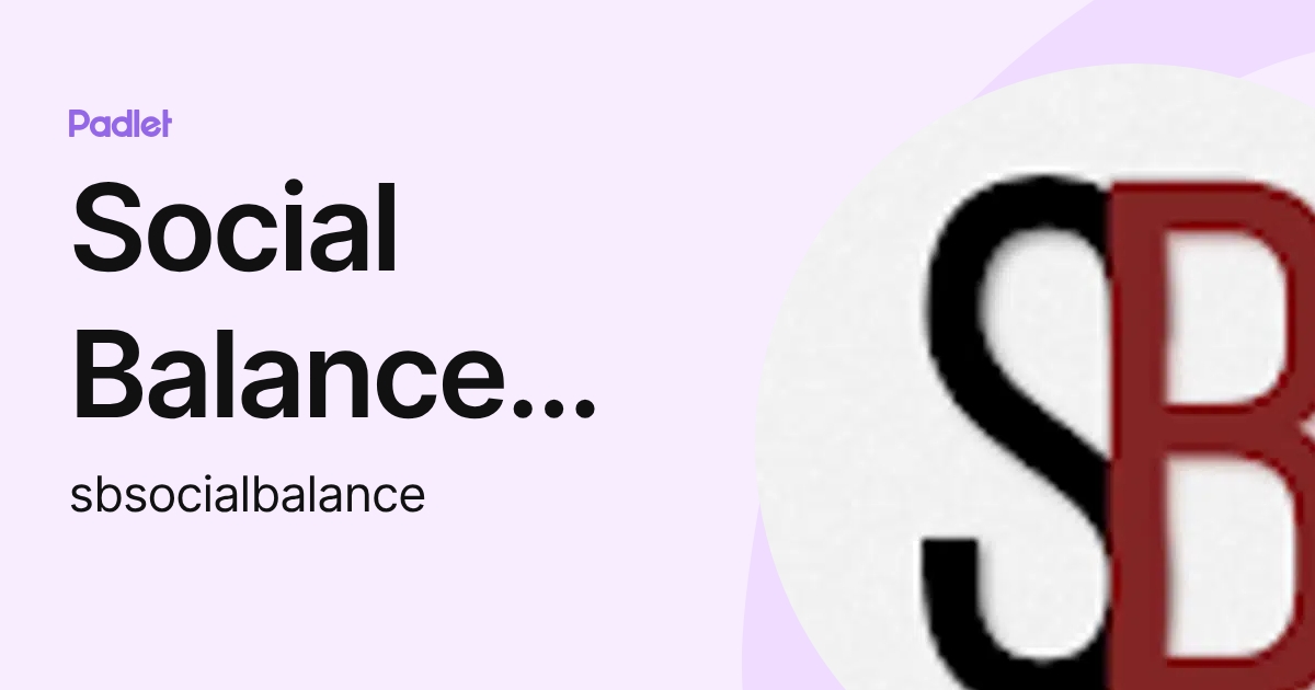 Social Balance SB (sbsocialbalance) profile | Padlet