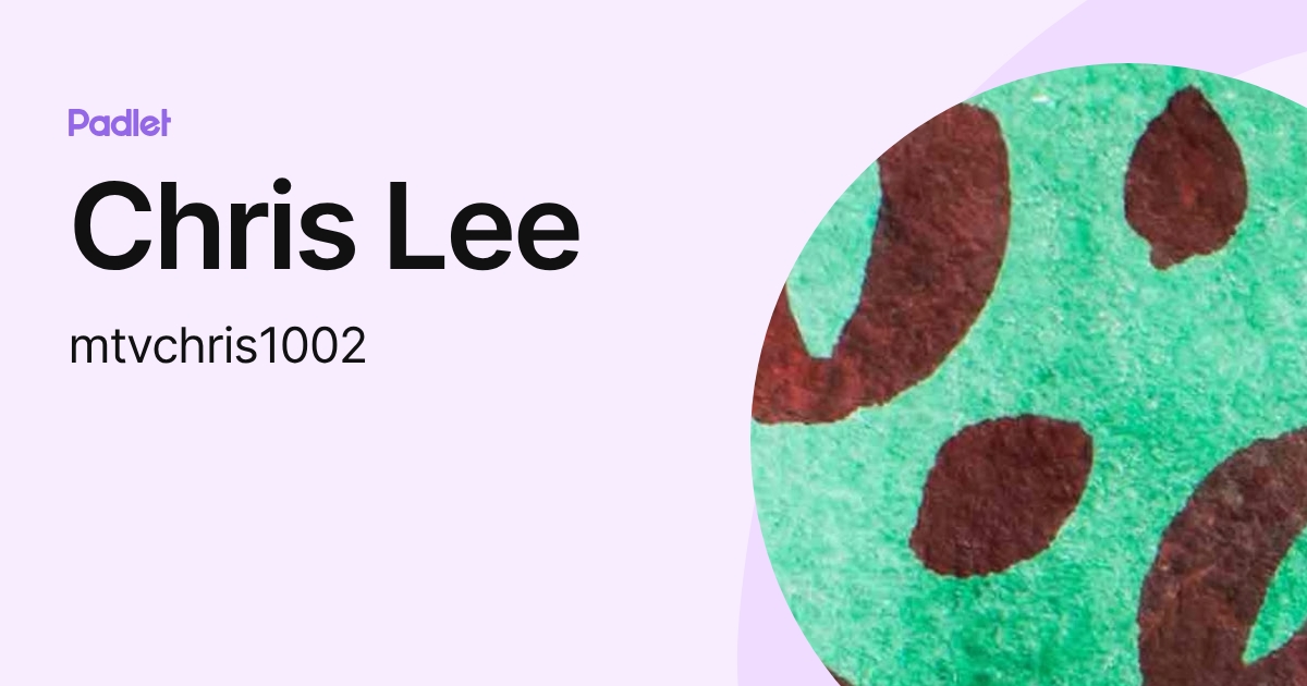 Chris Lee (mtvchris1002) profile | Padlet