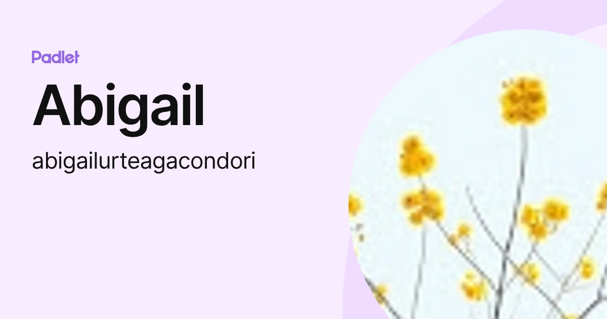 Abigail (abigailurteagacondori) profile | Padlet
