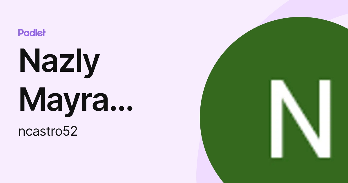 Nazly Mayra Castro Cortes (ncastro52) profile | Padlet