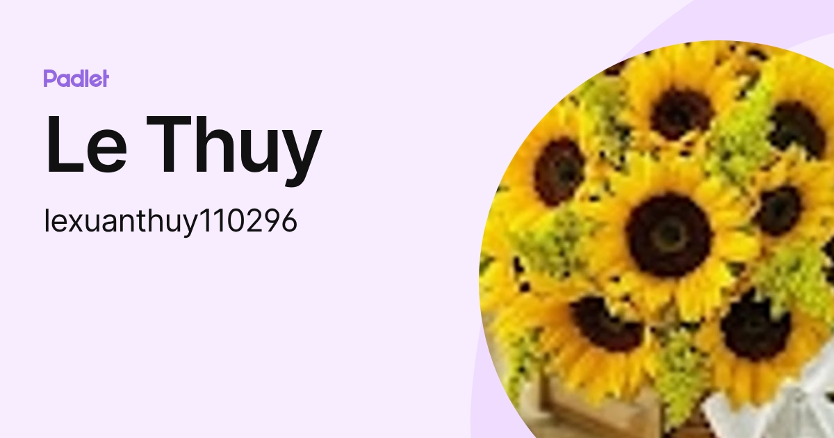 Le Thuy (lexuanthuy110296) profile | Padlet