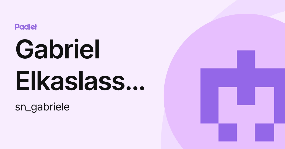 Gabriel Elkaslassy (student) (sn_gabriele) profile | Padlet