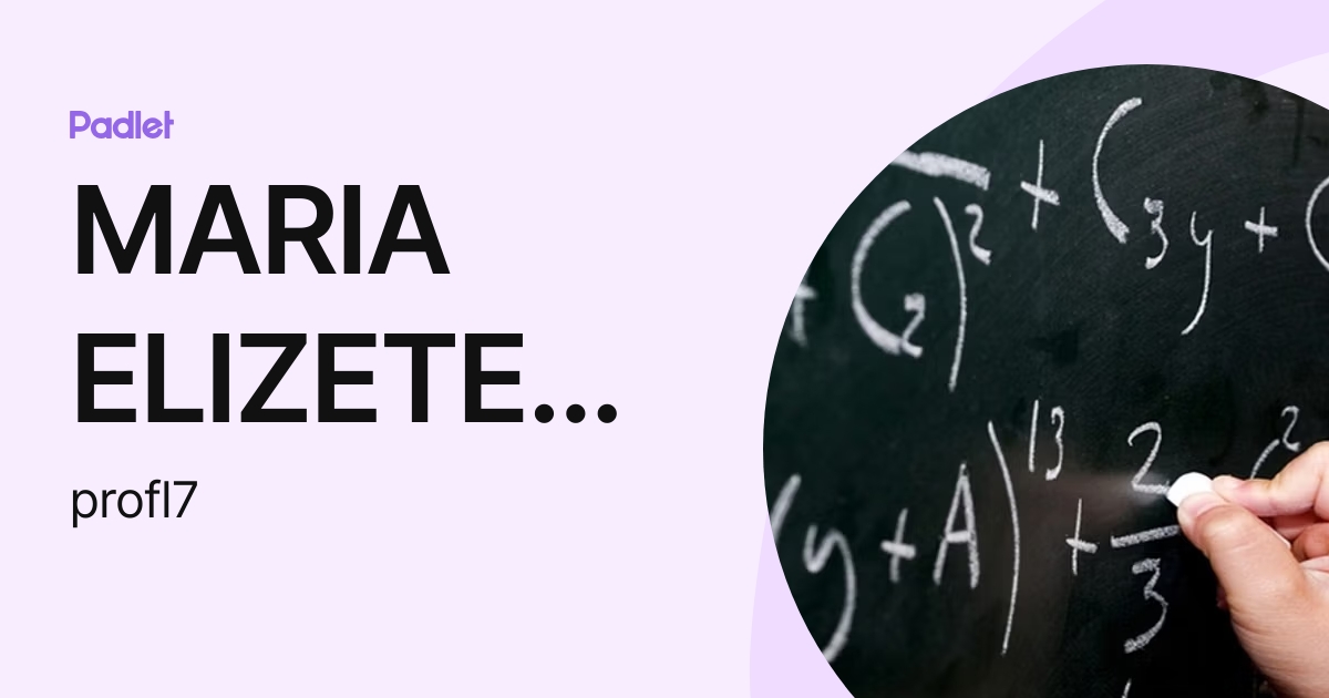 MARIA ELIZETE DE SOUZA (profl7) profile | Padlet