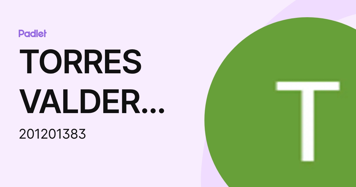 TORRES VALDERRAMA Andrea Gisel (201201383) profile | Padlet