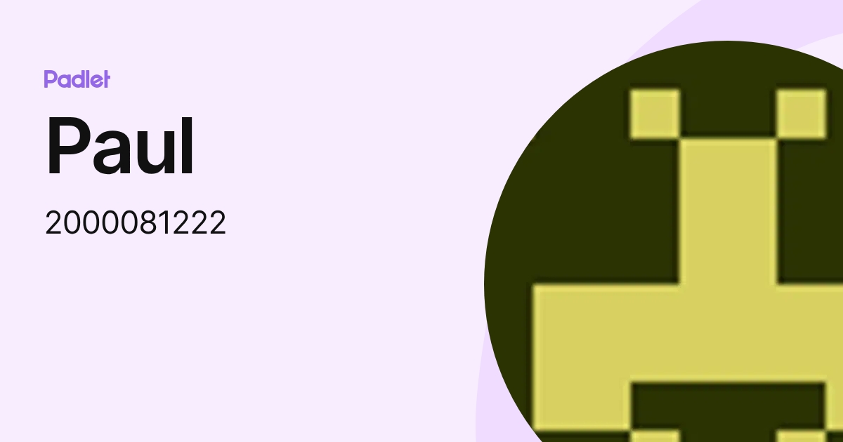 Paul (2000081222) profile | Padlet