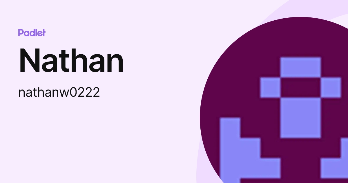 Nathan (nathanw0222) profile | Padlet