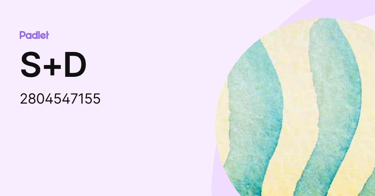 S+D (2804547155) profile | Padlet