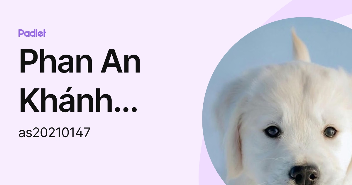 Phan An Khánh (AASS – HS) (as20210147) profile | Padlet