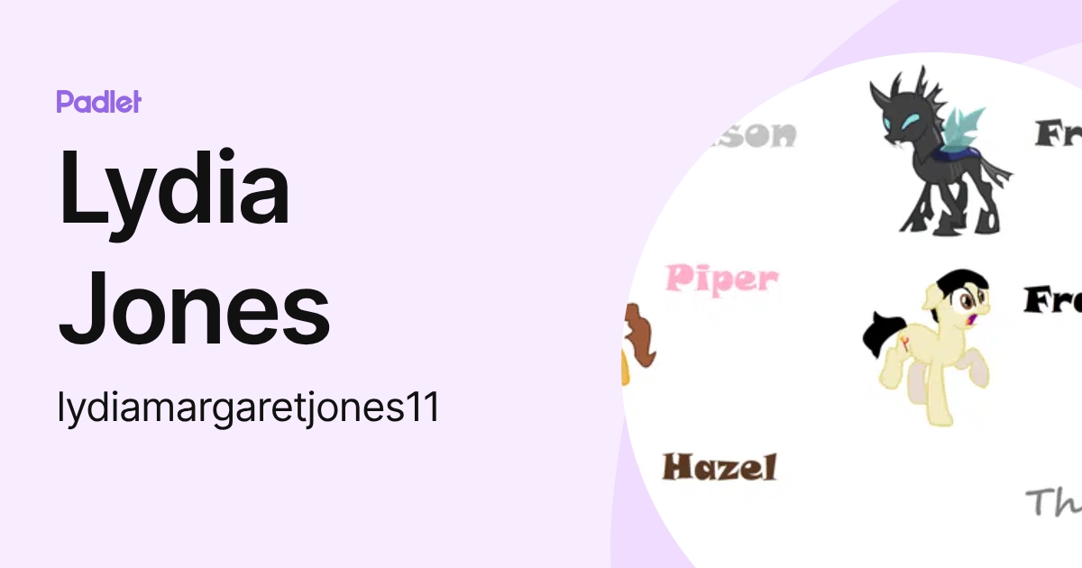 Lydia Jones (lydiamargaretjones11) profile | Padlet