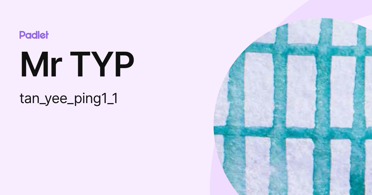 Mr TYP (tyeeping) profile | Padlet