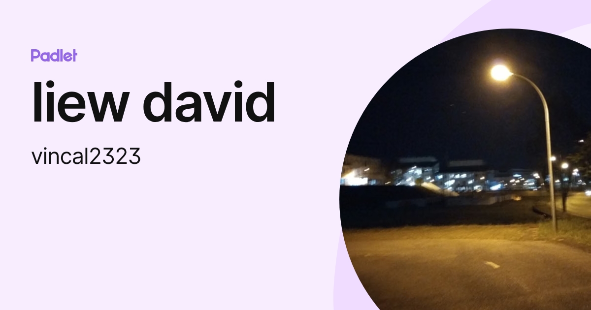 liew david (vincal2323) profile | Padlet