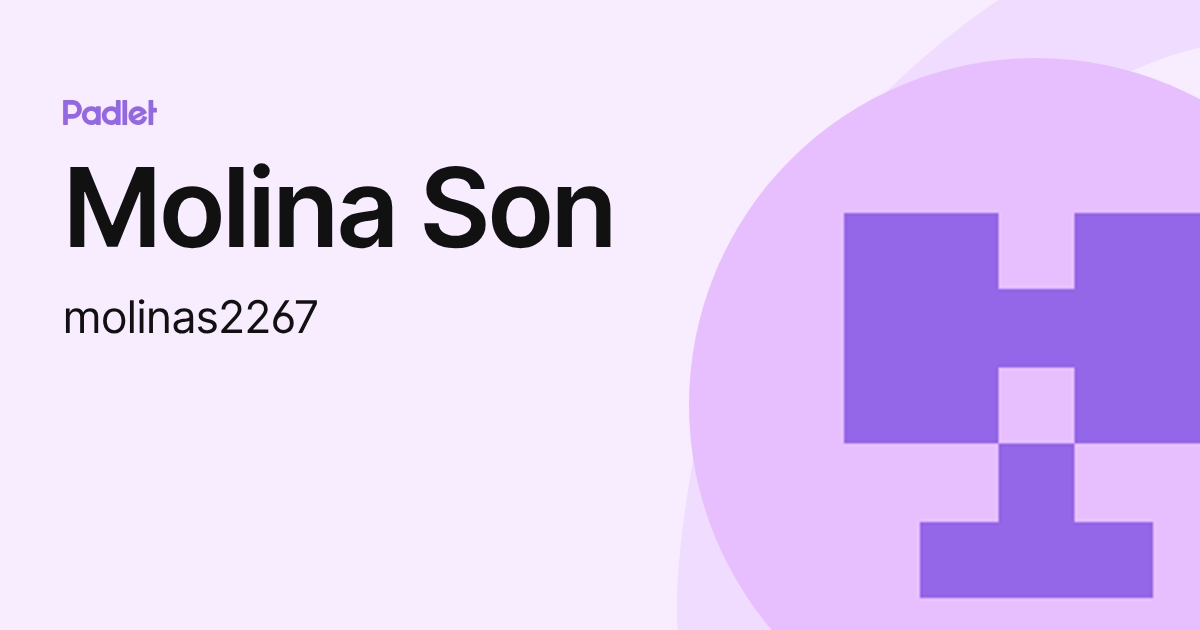 Molina Son (molinas2267) profile | Padlet