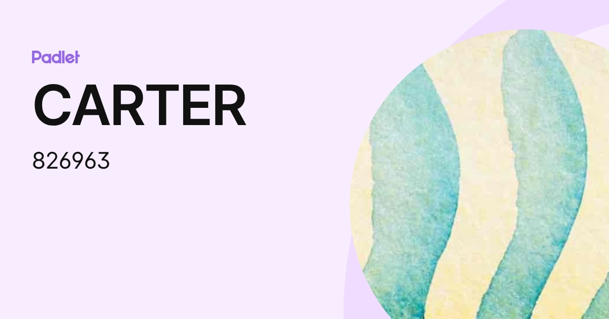 CARTER (826963) profile | Padlet
