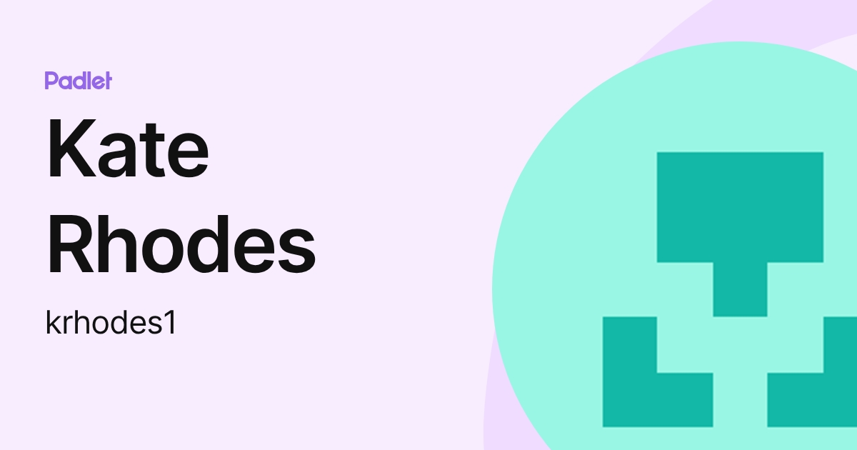 Kate Rhodes (krhodes1) profile | Padlet