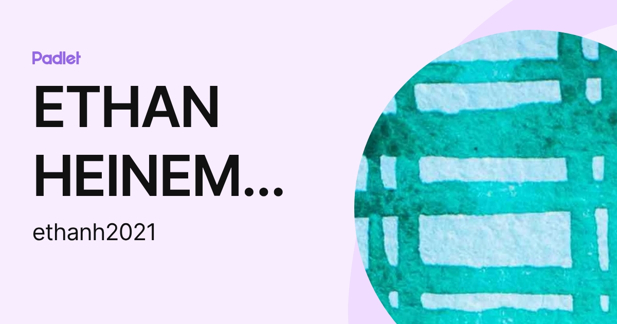 ETHAN HEINEMANN (ethanh2021) profile | Padlet