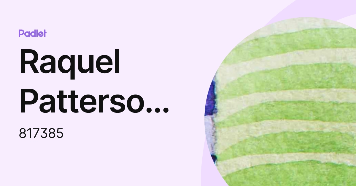 Raquel Patterson - Springbrook PS (1445) (817385) profile | Padlet