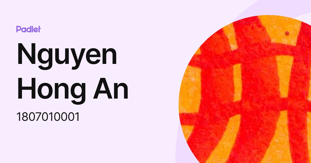 Nguyen Hong An (1807010001) profile | Padlet