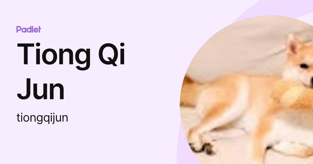 Tiong Qi Jun (tiongqijun) profile | Padlet