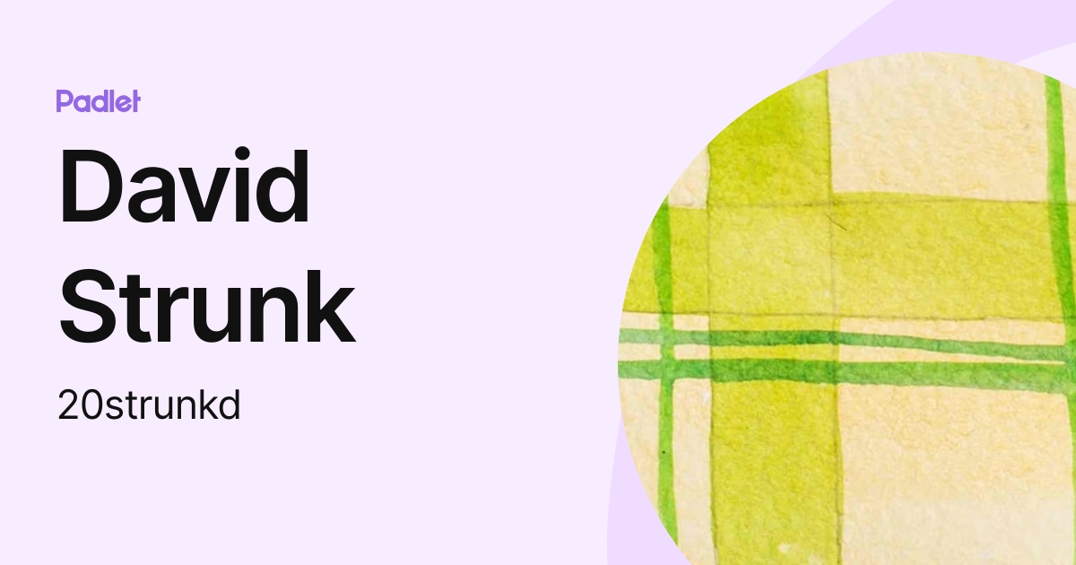 David Strunk (20strunkd) profile | Padlet
