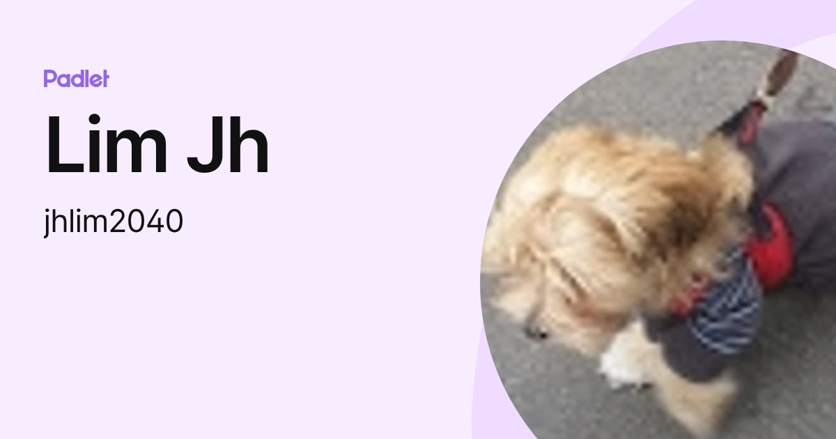 Lim Jh (jhlim2040) profile | Padlet