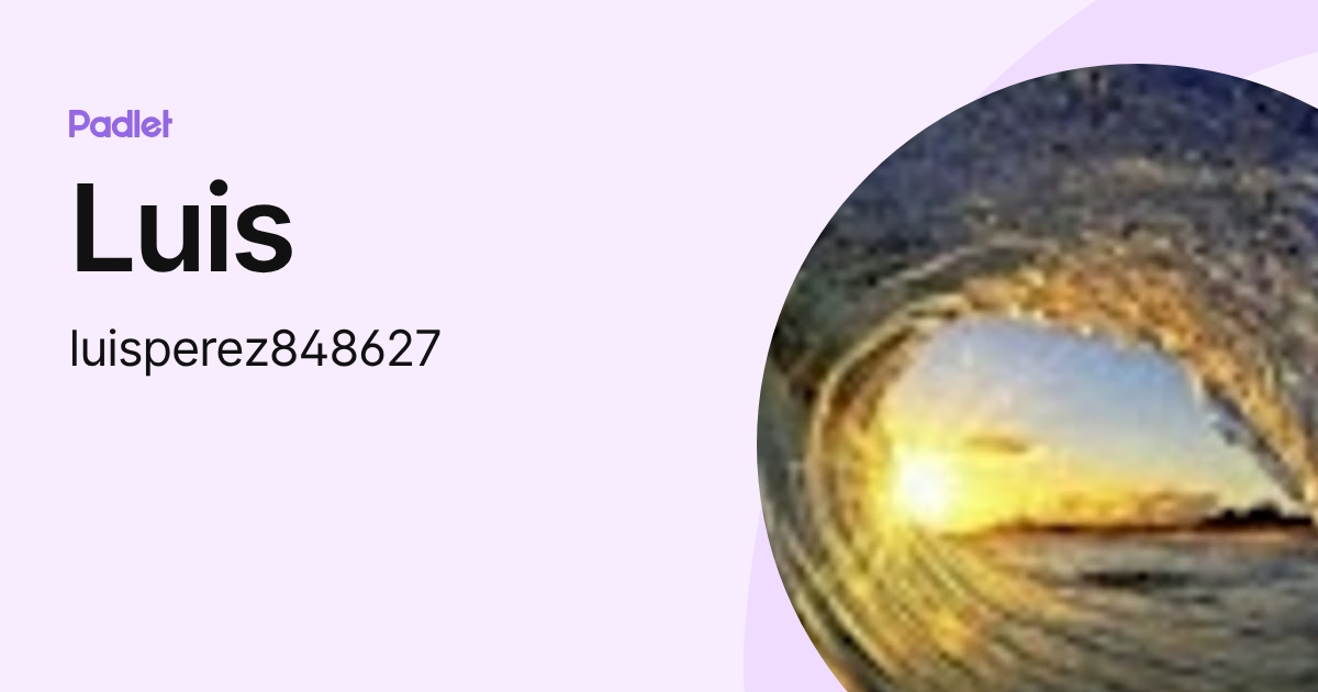 Luis (luisperez848627) profile | Padlet