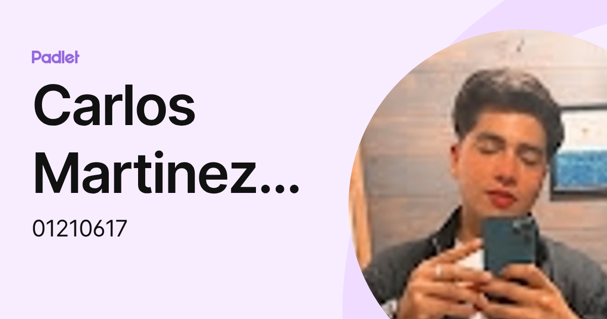 Carlos Martinez Martinez (01210617) profile | Padlet