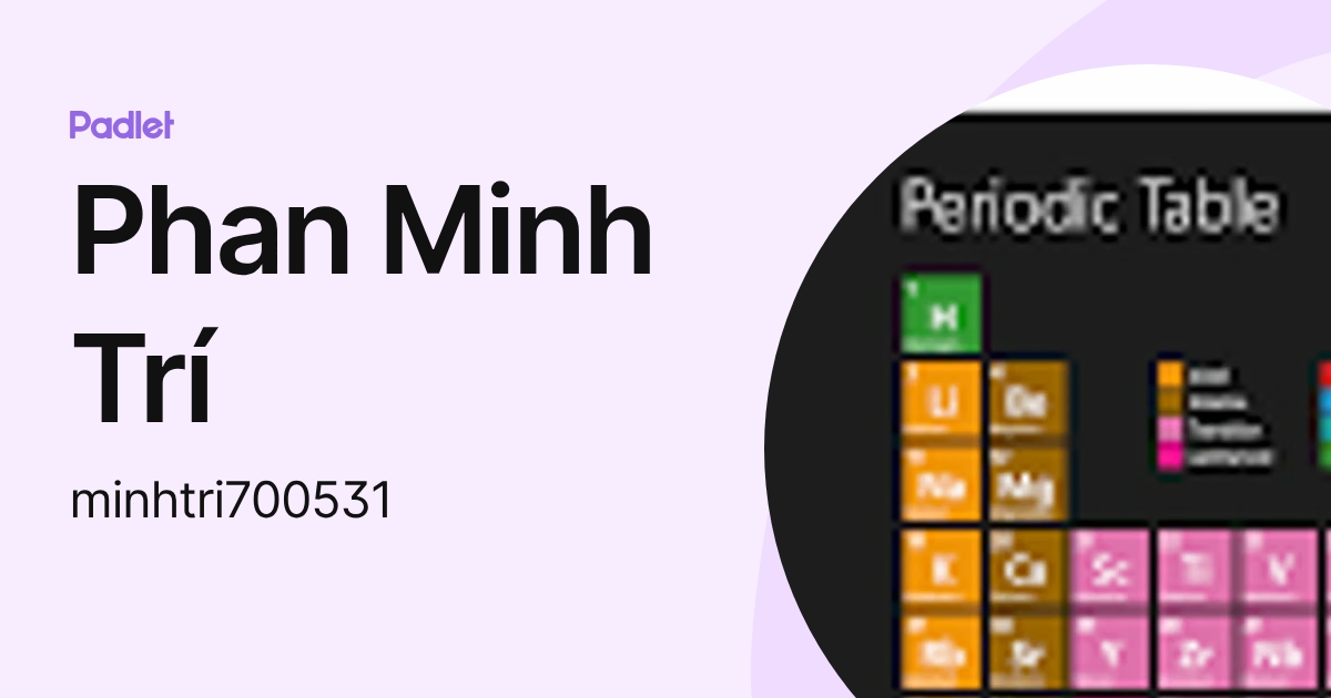 Phan Minh Trí (minhtri700531) profile | Padlet