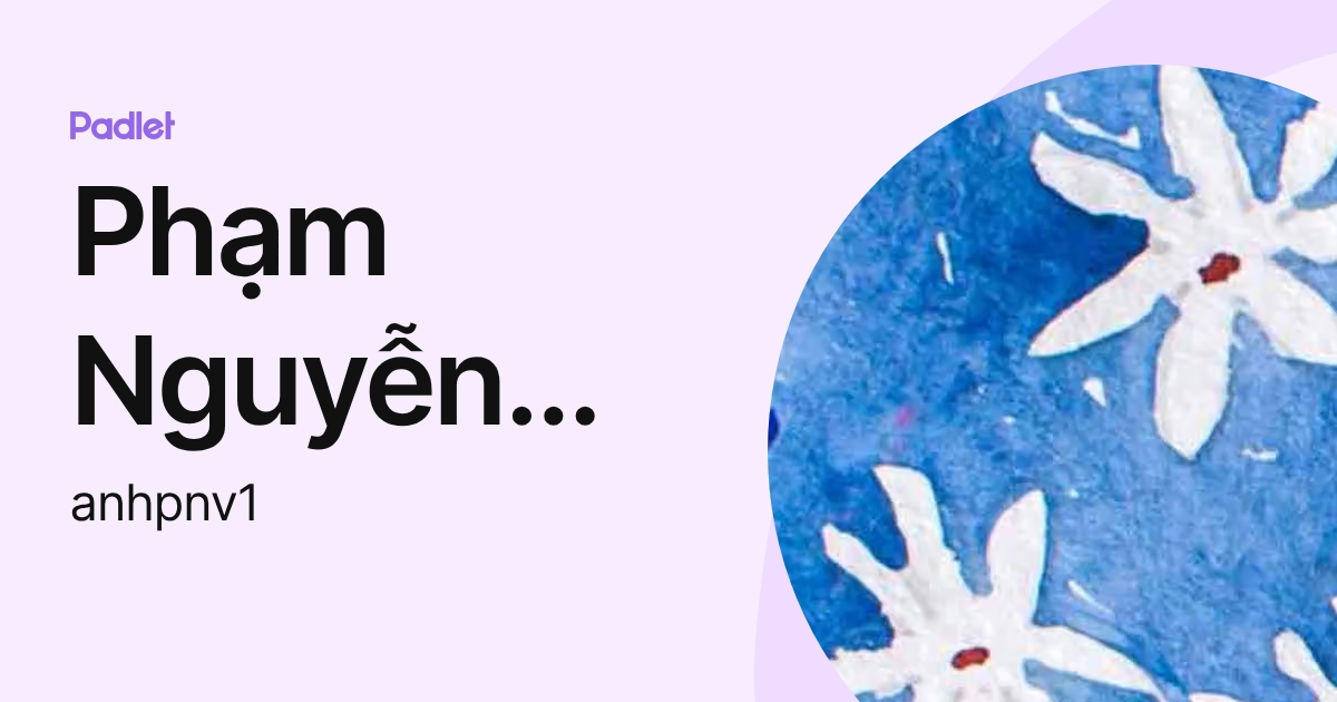 Phạm Nguyễn Vân Anh - Viện Ngôn ngữ (anhpnv1) profile | Padlet