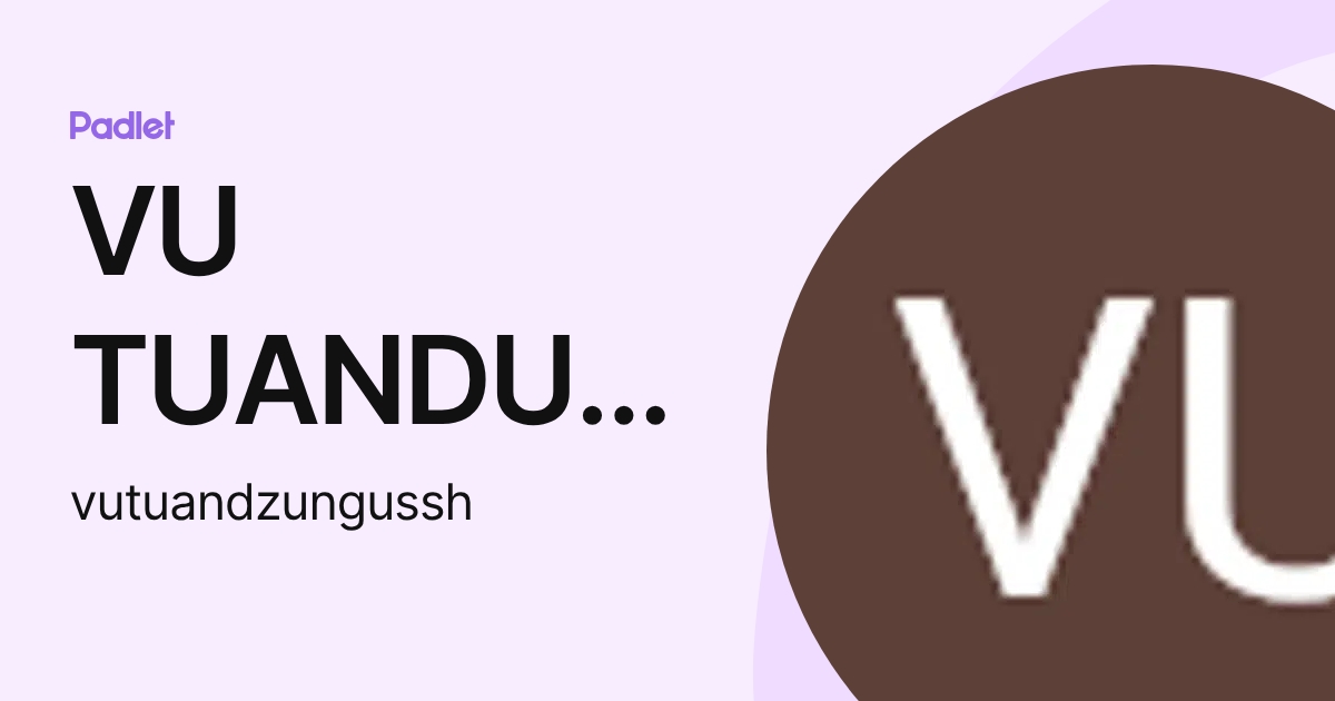 VU TUANDUNG (vutuandzungussh) profile | Padlet