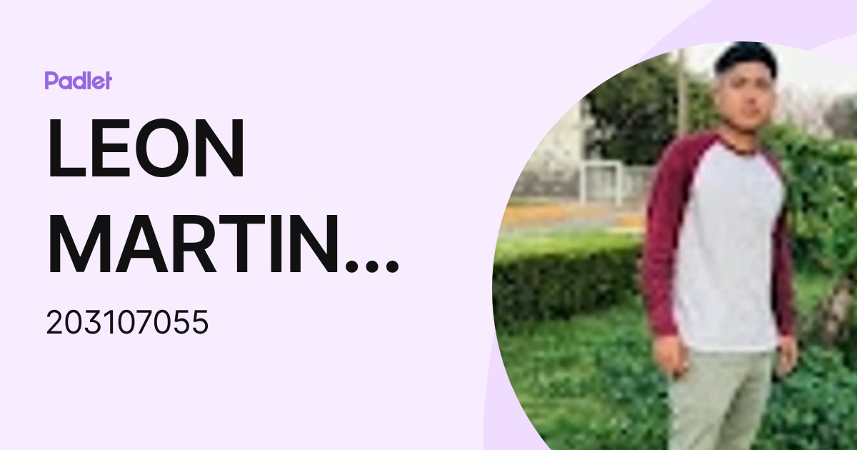 LEON MARTINEZ DIEGO (203107055) profile | Padlet