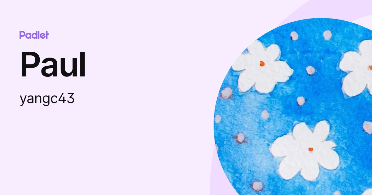 Paul (yangc43) profile | Padlet