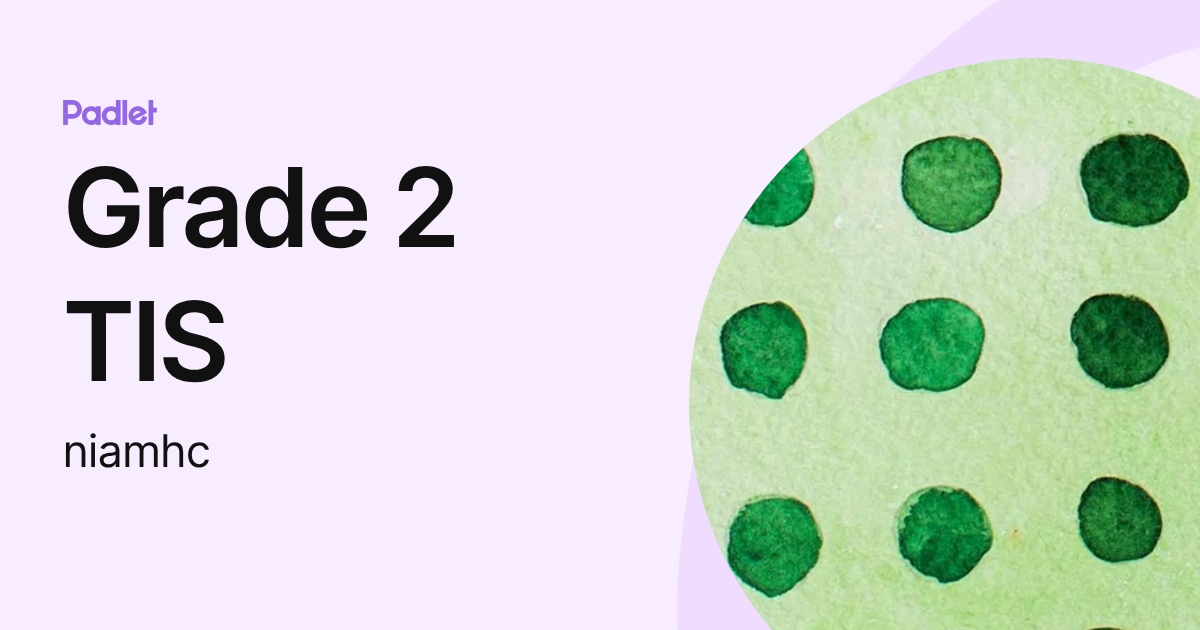 Grade 2 TIS (niamhc) profile | Padlet