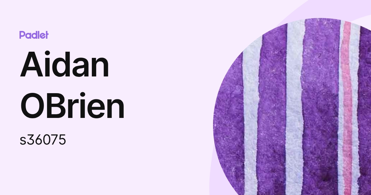 Aidan OBrien (s36075) profile | Padlet