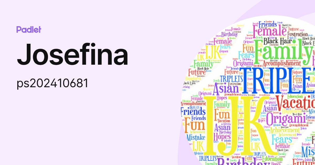 Josefina (ps202410681) profile | Padlet