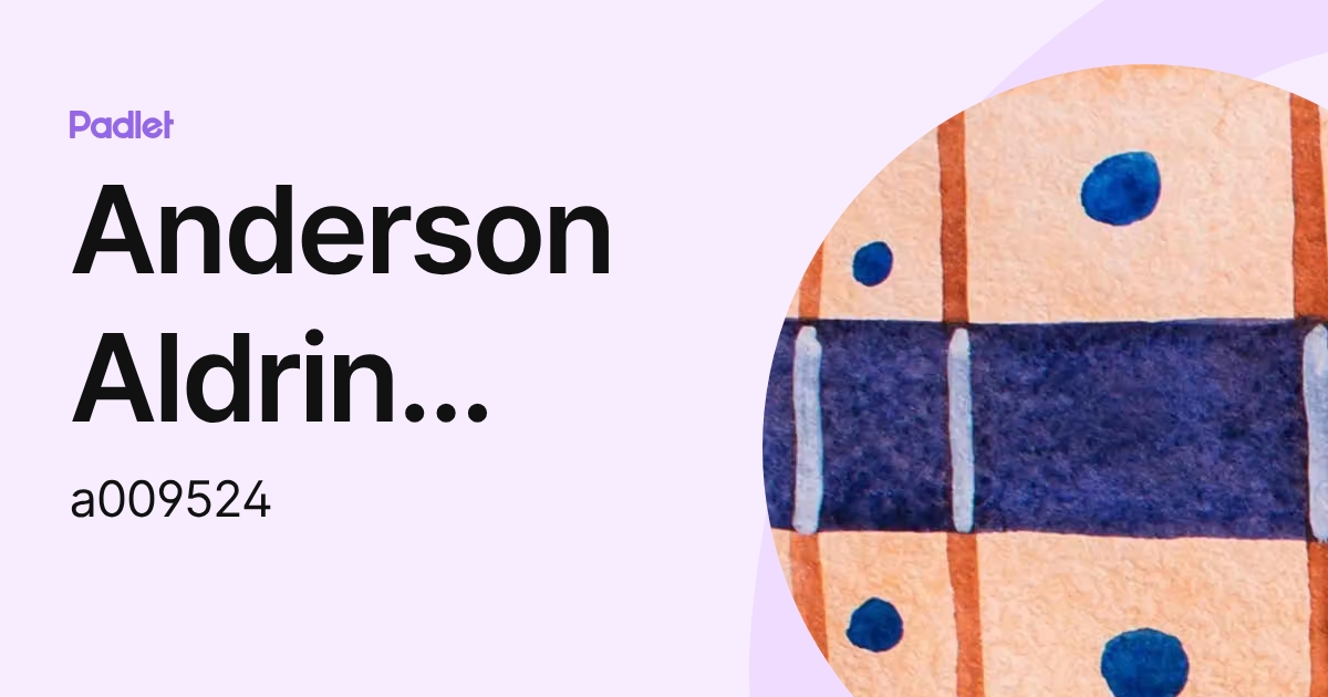 Anderson Aldrin CAPCHA VIDAL (a009524) profile | Padlet