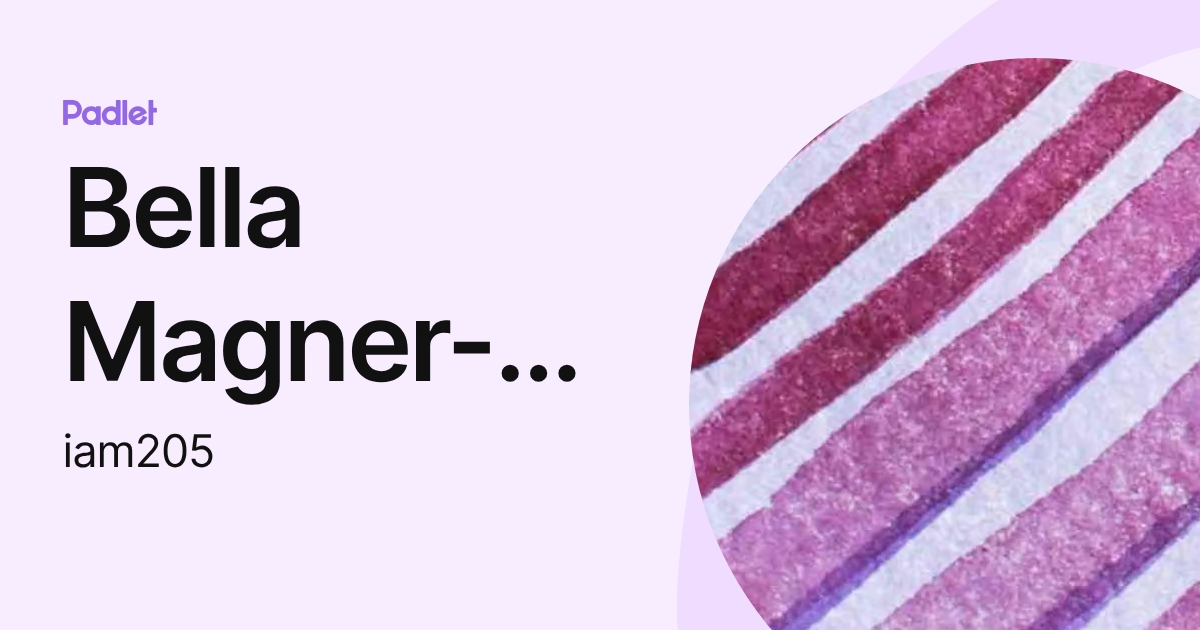 Bella Magner-Parsons (iam205) profile | Padlet