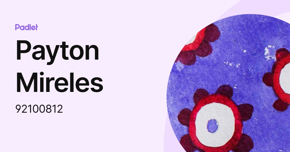 Payton Mireles (92100812) profile | Padlet
