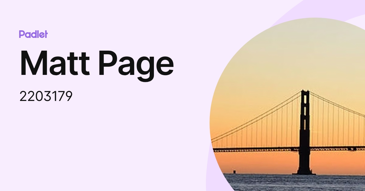 Matt Page (2203179) profile | Padlet