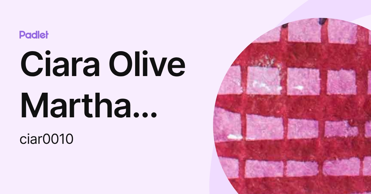 Ciara Olive Martha Crowley (ciar0010) profile | Padlet