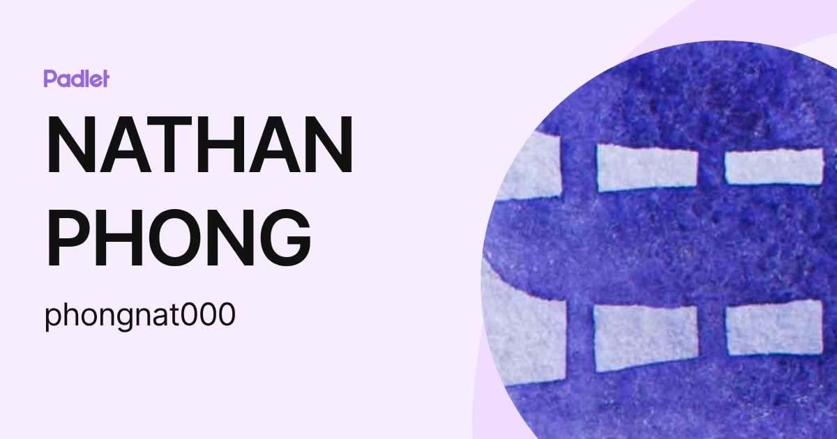 NATHAN PHONG (phongnat000) profile | Padlet