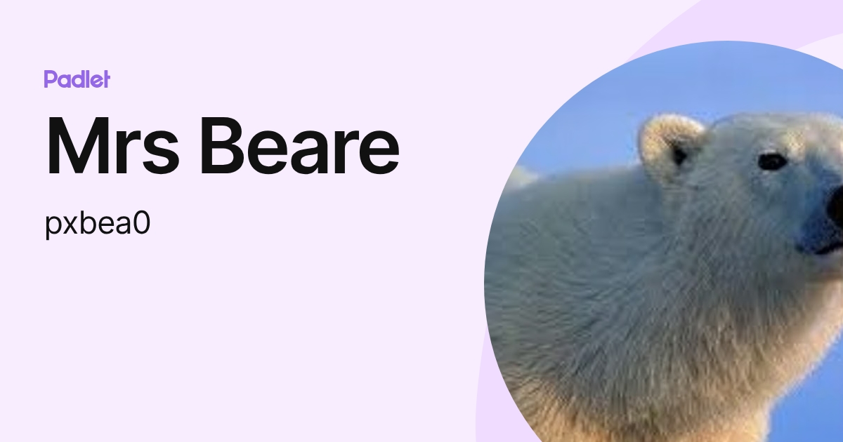 Mrs Beare (pxbea0) profile | Padlet