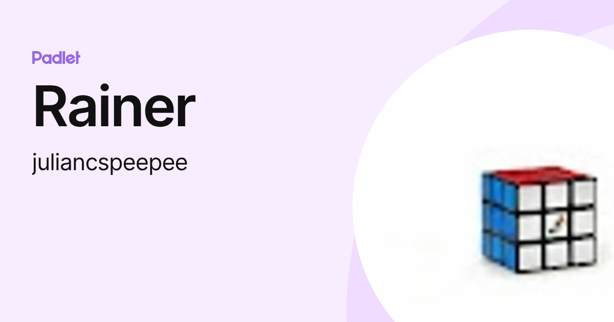 Rainer (juliancspeepee) profile | Padlet