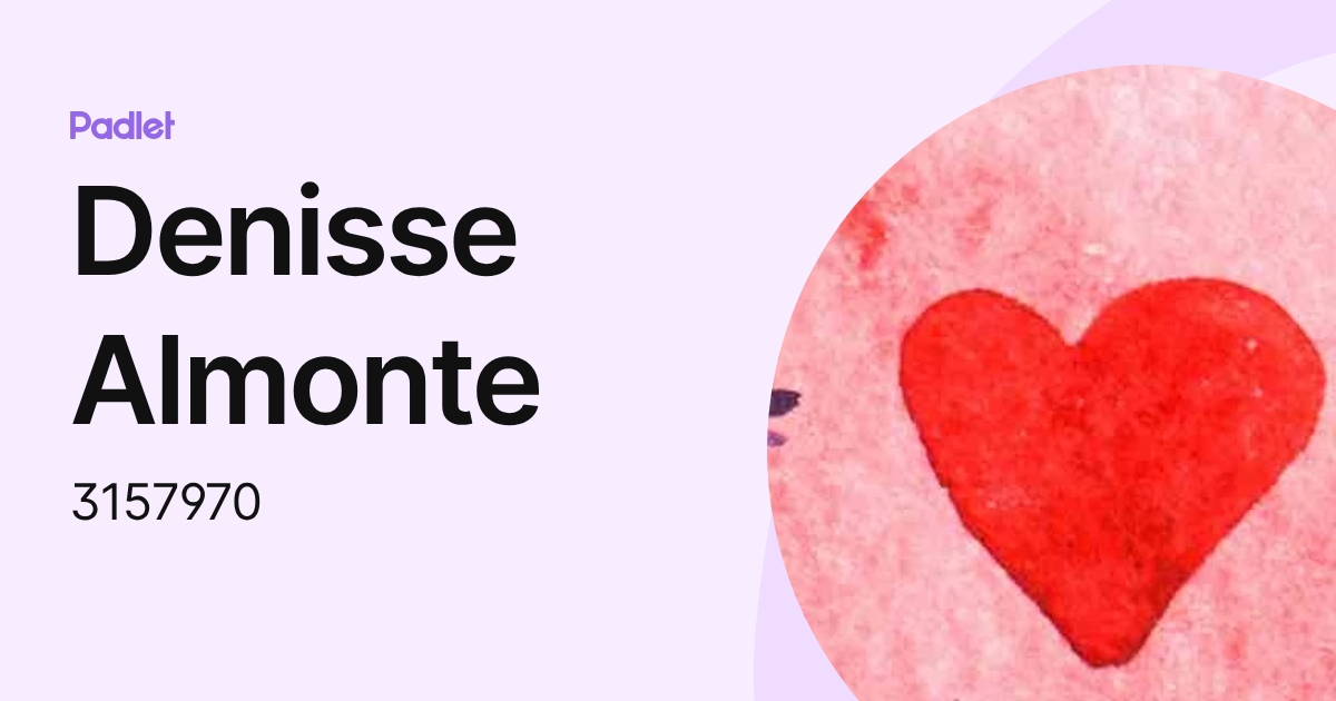 Denisse Almonte (3157970) profile | Padlet