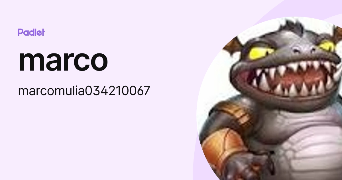 marco (marcomulia034210067) profile | Padlet