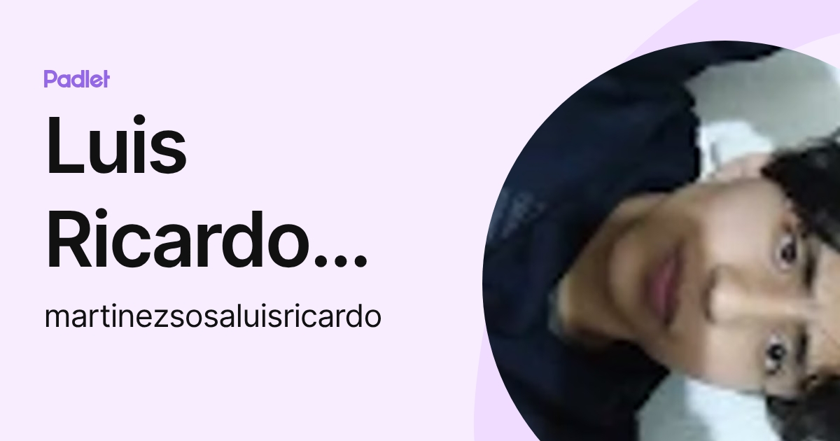 Luis Ricardo Martinez Sosa (martinezsosaluisricardo) profile | Padlet
